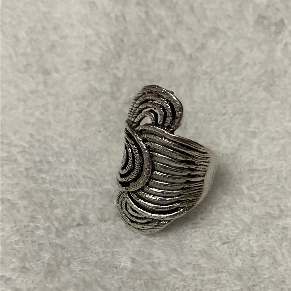 Statement Silver Openwork Ring Artistic, Bold, Un… - image 6